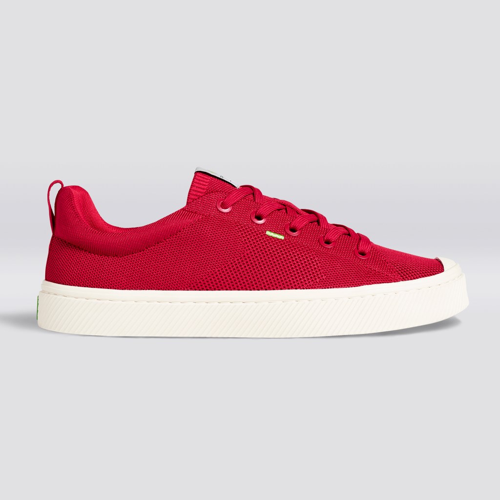 IBI Cariuma Low Top Bamboo Weave Knit Vegan Rouge Homme | OGA-8760690